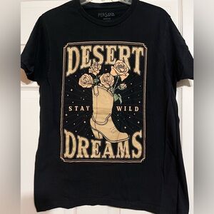 Persaya Black Stay Wild Graphic Tee